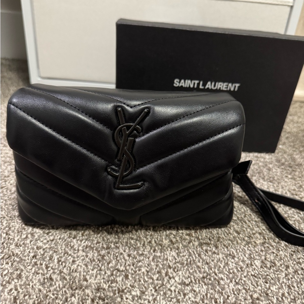 Saint Laurent Black Quilted Clutch
